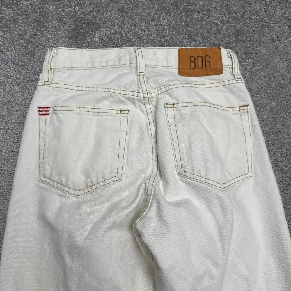 BDG Urban Outfitters Cowbuy Wide Leg Denim Jeans Womens 25 Off White High Rise